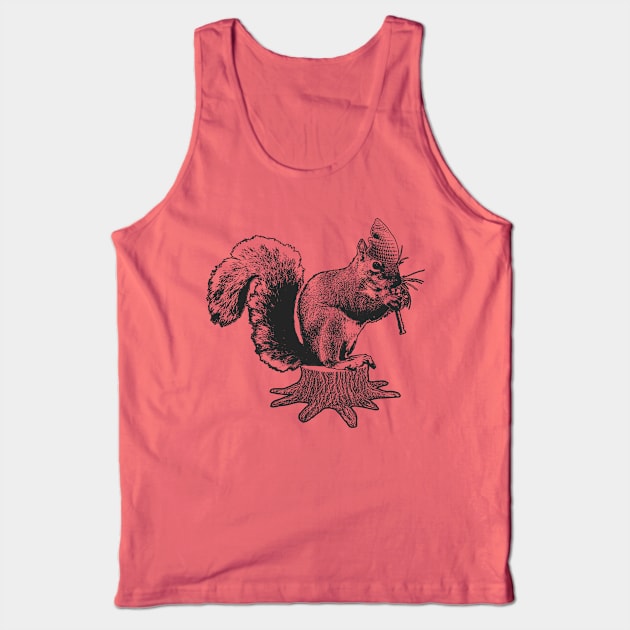 Squirrel playing the flute Tank Top by dankdesigns